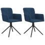 Sillas de comedor giratorias 2 uds terciopelo azul