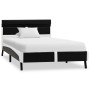 Estructura cama LED sin colchón cuero sintético negro 90x200 cm
