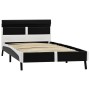Estructura cama LED sin colchón cuero sintético negro 90x200 cm