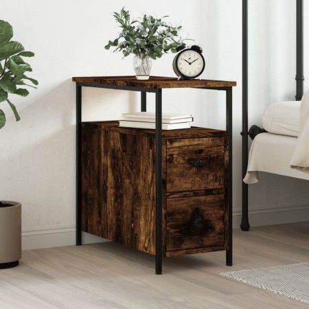 Nachttisch aus geräuchertem Eichenholzwerkstoff, 30 x 60 x 60 cm von vidaXL, Nachttische - Ref: Foro24-826067, Preis: 56,75 €...