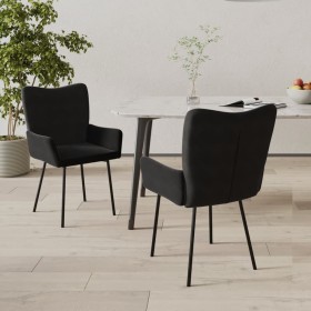 Sillas de comedor 2 unidades terciopelo negro Sillas de comedor 2 unidades terciopelo negro