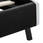 Estructura cama LED sin colchón cuero sintético negro 90x200 cm