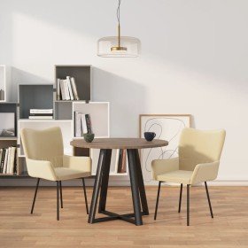 Sillas de comedor 2 unidades terciopelo crema Sillas de comedor 2 unidades terciopelo crema