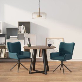Sillas de comedor giratorias 2 uds terciopelo azul Sillas de comedor giratorias 2 uds terciopelo azul