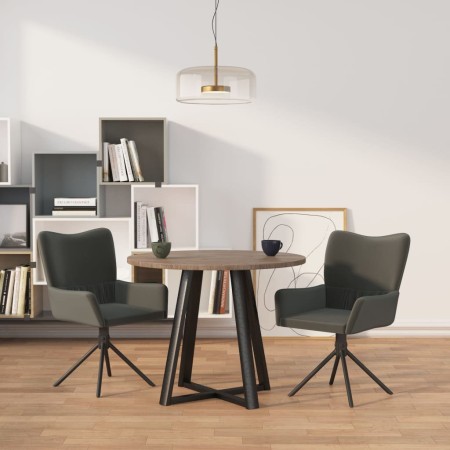Sillas de comedor giratorias 2 unidades terciopelo gris oscuro