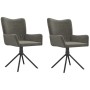 Sillas de comedor giratorias 2 unidades terciopelo gris oscuro