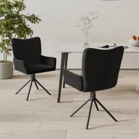 Sillas de comedor giratorias 2 uds terciopelo negro Sillas de comedor giratorias 2 uds terciopelo negro