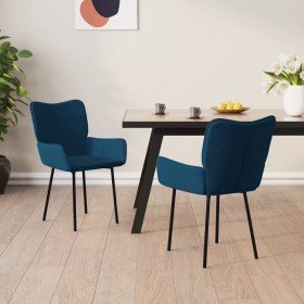Sillas de comedor 2 unidades terciopelo azul Sillas de comedor 2 unidades terciopelo azul