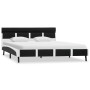 Estructura de cama con LED sin colchón cuero negro 140x200 cm