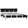 Estructura de cama con LED sin colchón cuero negro 140x200 cm