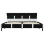 Estructura de cama con LED sin colchón cuero negro 140x200 cm