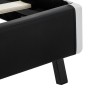 Estructura de cama con LED sin colchón cuero negro 140x200 cm