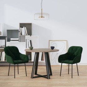 Sillas de comedor 2 unidades terciopelo verde oscuro Sillas de comedor 2 unidades terciopelo verde oscuro
