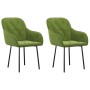 Sillas de comedor 2 unidades terciopelo verde claro