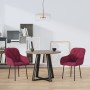 Sillas de comedor 2 unidades terciopelo rojo tinto