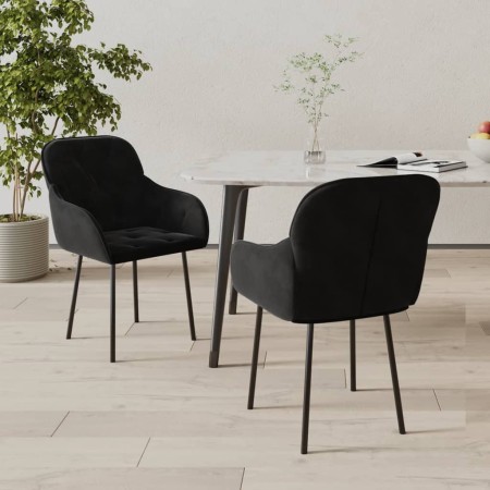 Sillas de comedor 2 unidades terciopelo negro en Sillas de comedor | Comprar online en Foro24