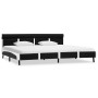 Estructura cama LED sin colchón cuero sintético negro 180x200cm