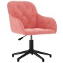 Silla de oficina giratoria de terciopelo rosa