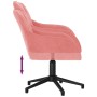 Silla de oficina giratoria de terciopelo rosa