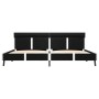 Estructura cama LED sin colchón cuero sintético negro 180x200cm