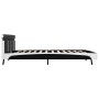 Estructura cama LED sin colchón cuero sintético negro 180x200cm