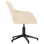 Silla de oficina giratoria de terciopelo color crema