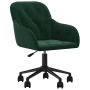 Silla de oficina giratoria de terciopelo verde oscuro