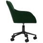 Silla de oficina giratoria de terciopelo verde oscuro