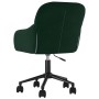 Silla de oficina giratoria de terciopelo verde oscuro