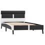 Estructura de cama con LED sin colchón cuero gris 90x200 cm