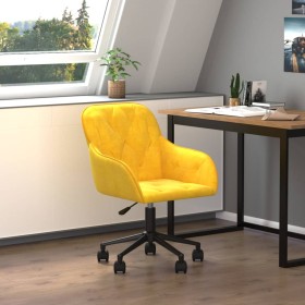Silla de oficina giratoria de terciopelo amarillo Silla de oficina giratoria de terciopelo amarillo