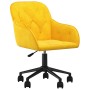 Silla de oficina giratoria de terciopelo amarillo
