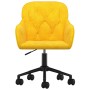 Silla de oficina giratoria de terciopelo amarillo