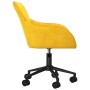 Silla de oficina giratoria de terciopelo amarillo