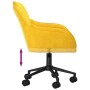 Silla de oficina giratoria de terciopelo amarillo