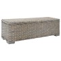 Caja de almacenaje madera caoba gris y ratán Kubu natural 110cm