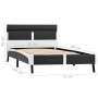 Estructura de cama con LED sin colchón cuero gris 90x200 cm