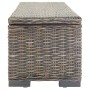 Caja de almacenaje madera caoba gris y ratán Kubu natural 110cm