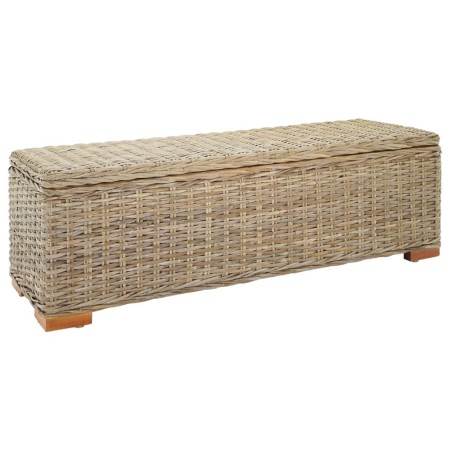 Caja de almacenaje madera de caoba y ratán Kubu natural 110 cm