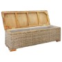 Caja de almacenaje madera de caoba y ratán Kubu natural 110 cm