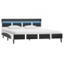 Estructura de cama con LED de cuero sintético gris 120x200 cm