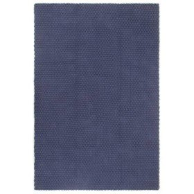 Alfombra rectangular algodón azul marino 120x180 cm