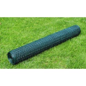 Alambrada de gallinero con revestimiento PVC verde 25x0,5 m