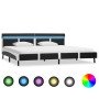 Estructura cama LED sin colchón cuero sintético gris 180x200 cm en Camas y somieres | Comprar online en Foro24