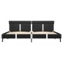 Estructura cama LED sin colchón cuero sintético gris 180x200 cm