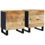 Mesitas de noche 2 uds madera maciza de mango 40x33x46 cm