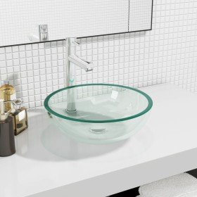 Lavabo de vidrio templado transparente 35x12 cm