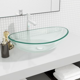 Lavabo de vidrio templado transparente 54,5x35x15,5 cm