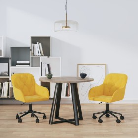 Drehbare Esszimmerstühle, 2 Stück, gelber Samt von vidaXL, Essstühle - Ref: Foro24-3103428, Preis: 152,23 €, Rabatt: %