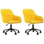 Drehbare Esszimmerstühle, 2 Stück, gelber Samt von vidaXL, Essstühle - Ref: Foro24-3103428, Preis: 149,85 €, Rabatt: %